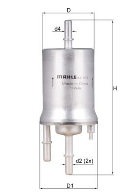 KNECHT KL 572 Fuel filter In-Line Filter, 8mm, 7,9mm