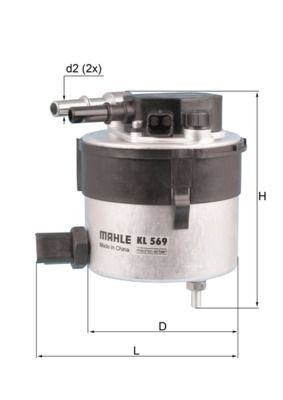 KNECHT KL 569 Fuel filter In-Line Filter, 10mm, 10,0mm