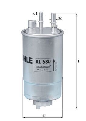 KNECHT KL 630 Fuel filter In-Line Filter, 9mm, 7,9mm