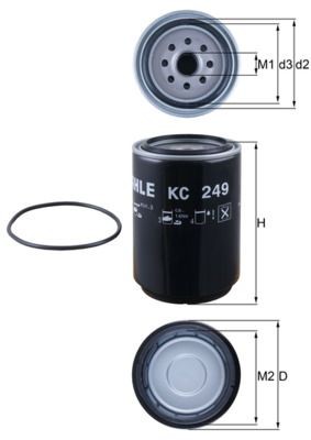 0000000000000000000000 KNECHT Spin-on Filter Height: 158,2mm Inline fuel filter KC 249D buy