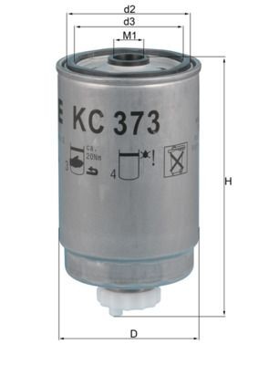 0000000000000000000000 KNECHT Spin-on Filter Height: 156,0mm Inline fuel filter KC 373 buy