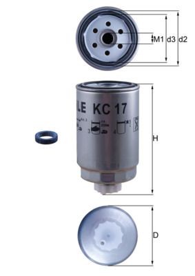 KNECHT KC 17D Fuel filter Spin-on Filter