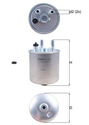 KNECHT KL 639D Fuel filter In-Line Filter, 10mm, 10,0mm
