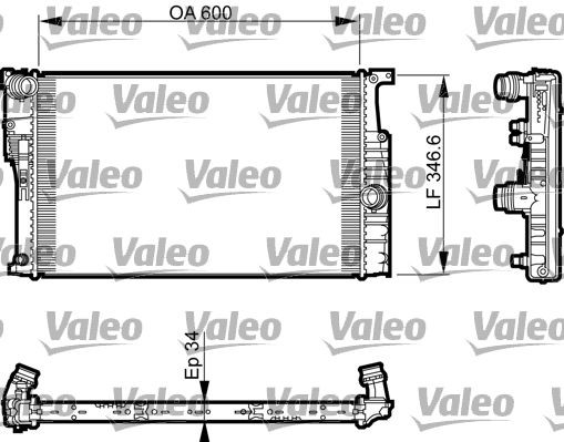 VALEO Aluminium, 600 x 347 x 34 mm, Brazed cooling fins Radiator 735456 buy