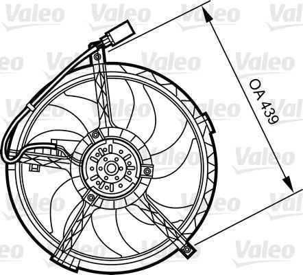 VALEO 696379 Fan, radiator with holder