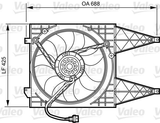 696374 VALEO Cooling fan OPEL 120W