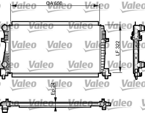 735557 VALEO Radiators SKODA Aluminium, 650 x 322 x 24 mm, Mechanically jointed cooling fins