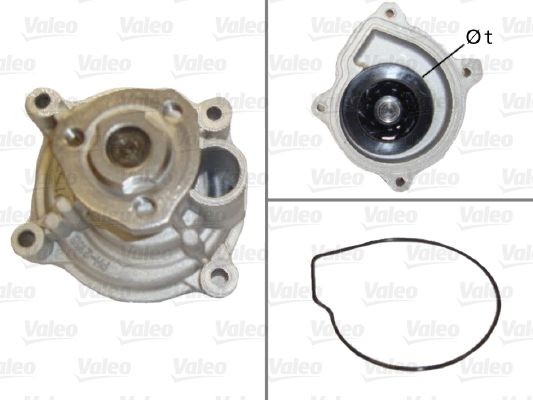 VALEO 506867 Water pump without belt pulley, with gaskets/seals, without lid