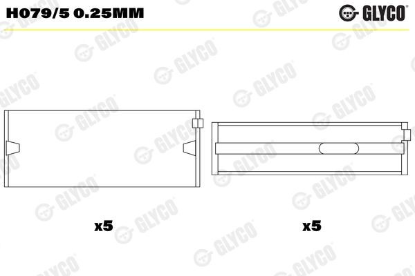 H079/5 0.25mm GLYCO Main bearing MITSUBISHI