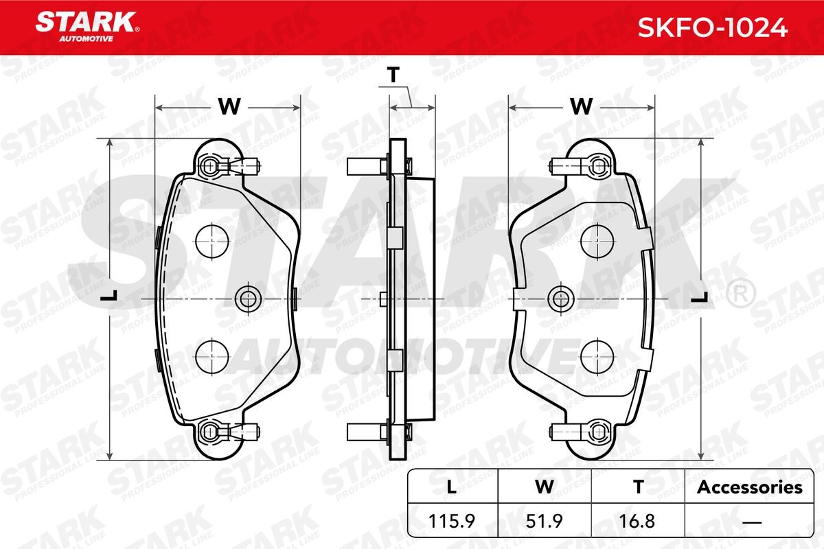 STARK Brake pad kit SKFO-1024