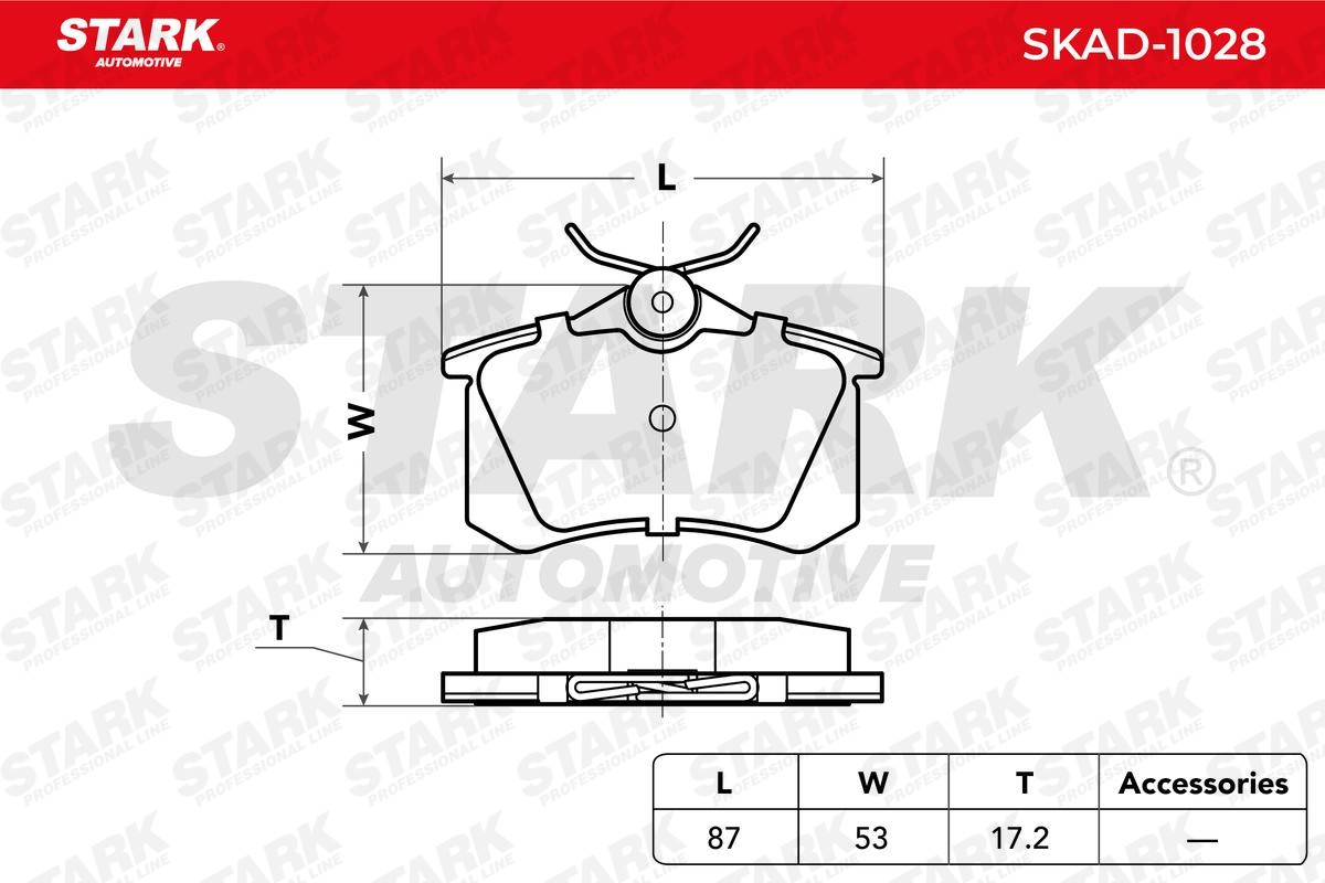 SKAD-1028 Kit de plaquettes de frein STARK - Produits de marque bon marché
