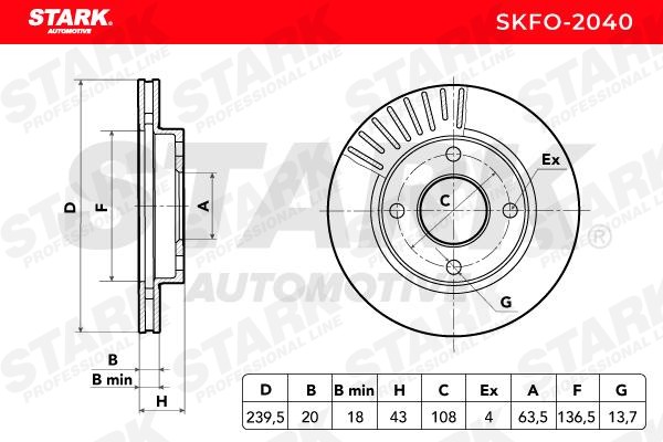 OEM-quality STARK SKFO-2040 Brake rotor