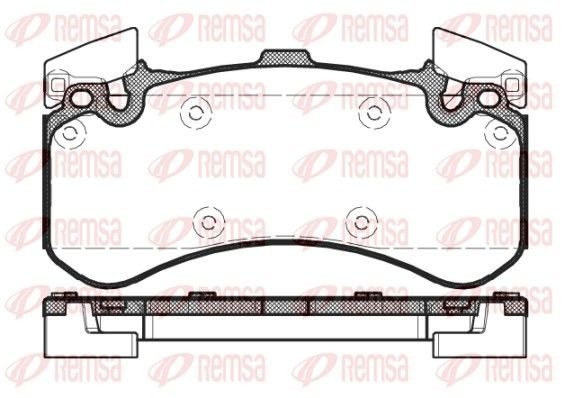 REMSA 1463.00 Brake pad set Front Axle, prepared for wear indicator, with adhesive film, with accessories