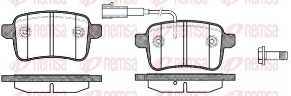PCA145002 REMSA Rear Axle, incl. wear warning contact, with adhesive film, with bolts/screws, with accessories Height: 48,1mm, Thickness 2: 17,8mm, Thickness: 17mm Brake pads 1450.02 buy