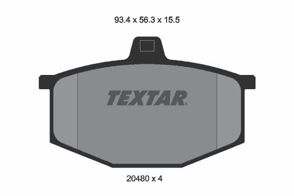 20480 TEXTAR not prepared for wear indicator Height: 56,3mm, Width: 93,4mm, Thickness: 15,5mm Brake pads 2048002 buy