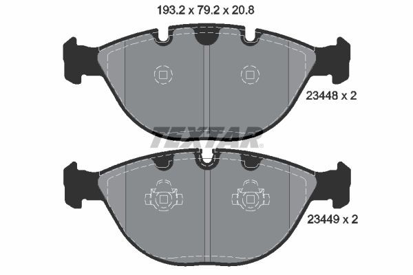 23448 TEXTAR prepared for wear indicator Height: 79,2mm, Width: 193,2mm, Thickness: 20,8mm Brake pads 2344801 buy
