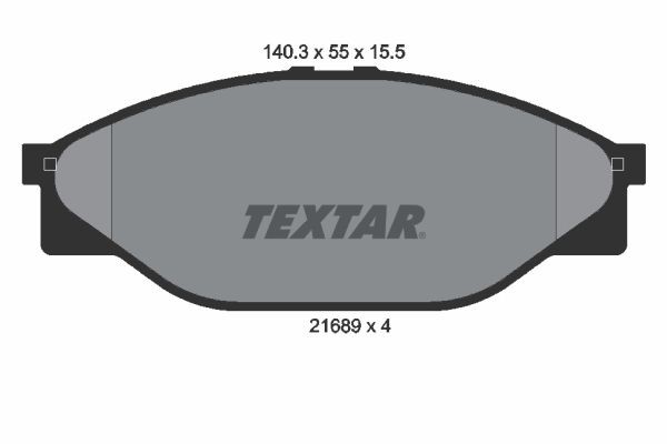 Αγοράστε 2168915504 TEXTAR δεν είναι προετοιμασμένο για ένδειξη φθοράς Ύψος: 55mm, Πλάτος: 140,3mm, Πάχος: 15,5mm Σετ τακάκια, δισκόφρενα 2168901 Σε χαμηλή τιμή