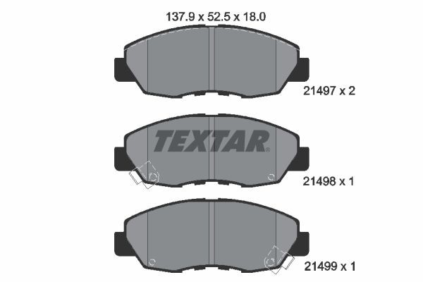 21497 TEXTAR 2149701 Brake pad set 06450-S9A-000