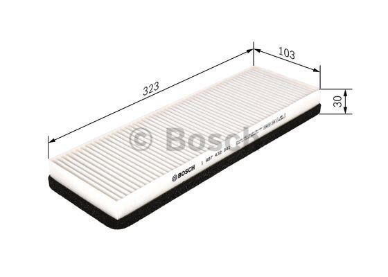 BOSCH 1987432041 Air conditioner filter Particulate Filter, 323 mm x 103 mm x 30 mm