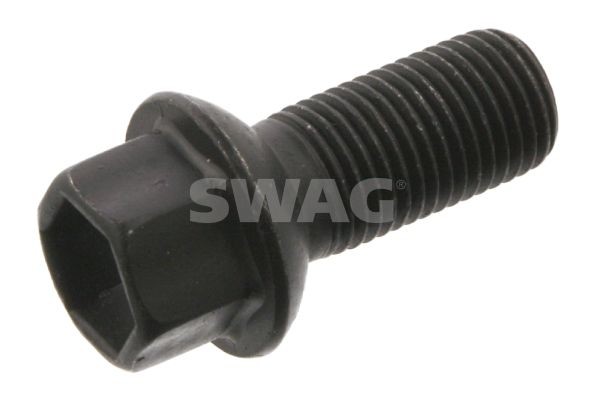 SWAG 10 93 8021 Wheel Bolt M14 x 1,5, Ball seat A/G, 26 mm, black, 9.8, for light alloy rims, for steel rims, SW17, Zink flake coated, Steel, Male Hex