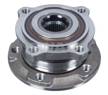 SWAG 20 92 8491 Wheel bearing kit Front Axle Left, Front Axle Right, Wheel Bearing integrated into wheel hub, with integrated magnetic sensor ring, with wheel hub, with ABS sensor ring, 98 mm, Angular Ball Bearing