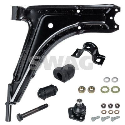SWAG 30 60 0009 Suspension arm with attachment material, with ball joint, Front Axle Left, Front Axle Right, Control Arm, Sheet Steel, Cone Size: 17 mm