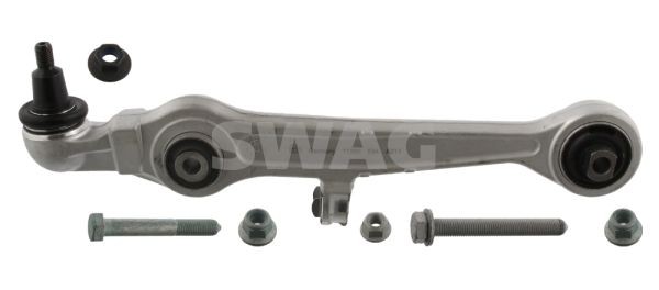 SWAG 30 93 4767 Suspension arm with attachment material, with ball joint, with bearing(s), Front Axle Left, Lower, Front, Front Axle Right, Control Arm, Aluminium