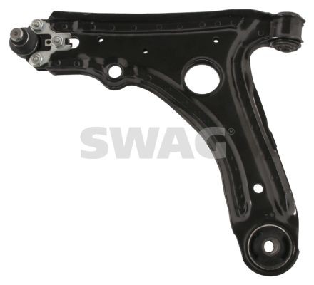 SWAG 30 93 7186 Suspension arm with bearing(s), Front Axle Left, Lower, Control Arm, Sheet Steel, Cone Size: 19 mm