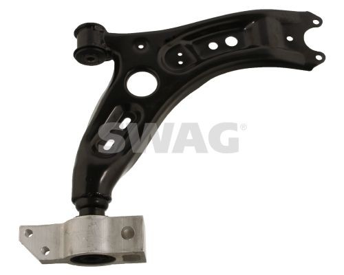 SWAG 30 93 9360 Suspension arm with holder, without ball joint, with rubber mount, Front Axle Right, Lower, Control Arm, Sheet Steel