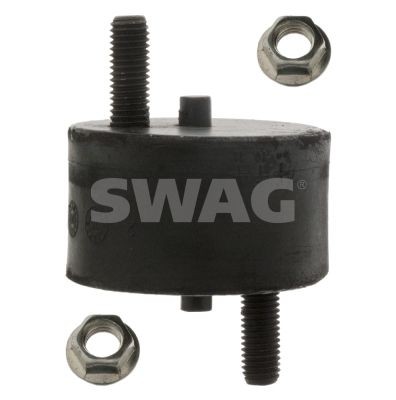 SWAG 55 13 0019 Engine mount Left Front, Rubber-Metal Mount, with attachment material, Elastomer, Ø: 65 mm