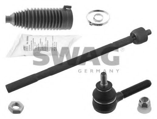 62 93 9043 SWAG Inner track rod end JAGUAR Front Axle Left, Front Axle Right, with grease, with clamps, with steering bellow