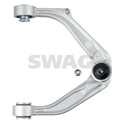 SWAG 74 93 4286 Suspension arm with lock nuts, with bearing(s), with ball joint, Upper Front Axle, Right, Triangular Control Arm (CV), Aluminium, Cone Size: 13 mm