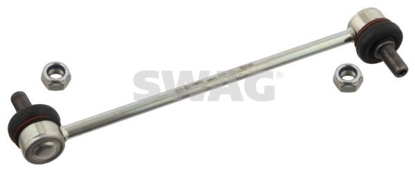 SWAG 81 92 8592 Anti-roll bar link Front Axle Left, Front Axle Right, 260,1mm, M12 x 1,25 , with self-locking nut, Steel , silver