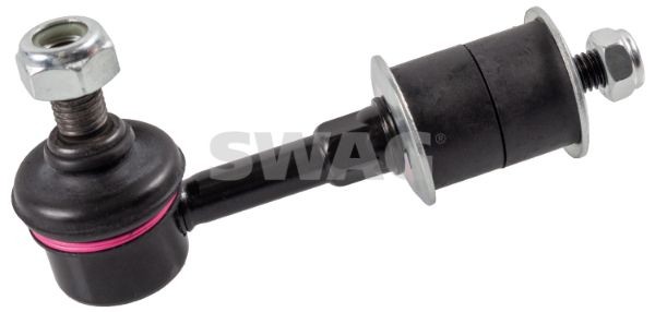 SWAG 81 92 9953 Anti-roll bar link Front Axle Left, Front Axle Right, 106mm, M10 x 1,25, M8 x 1,25 , with nut, with bearing(s), with washers, Steel , silver