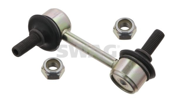 SWAG 85 93 3649 Anti-roll bar link Front Axle Left, 106mm, M10 x 1,25 , with self-locking nut, Steel