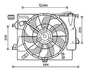 AVA COOLING SYSTEMS Ø: 390 mm, 12V, 121W, without integrated regulator Cooling Fan HY7541 buy