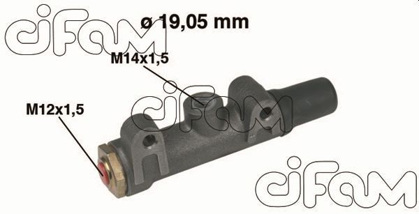 CIFAM 202-002 Brake master cylinder D1: 19,05 mm, Cast Iron