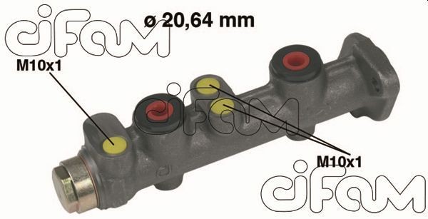 202-066 CIFAM Brake master cylinder SMART D1: 20,64 mm, Cast Iron