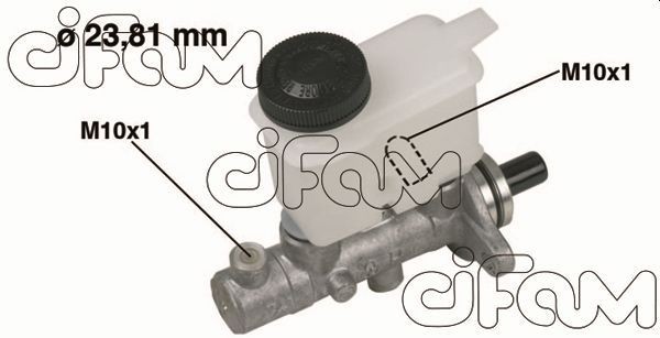 202-331 CIFAM Brake master cylinder MAZDA D1: 23,81 mm, with brake fluid reservoir, Aluminium