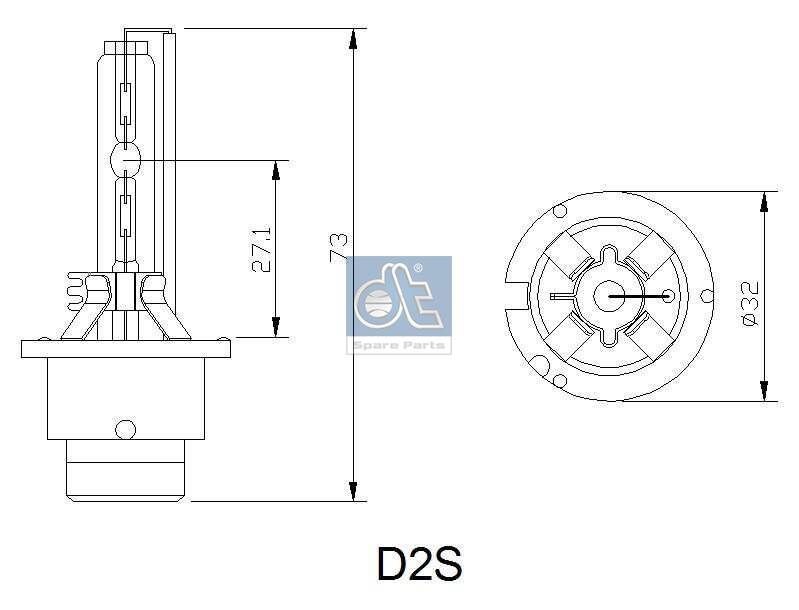 DT Spare Parts 1.21595 Headlight bulb 85V, 35W