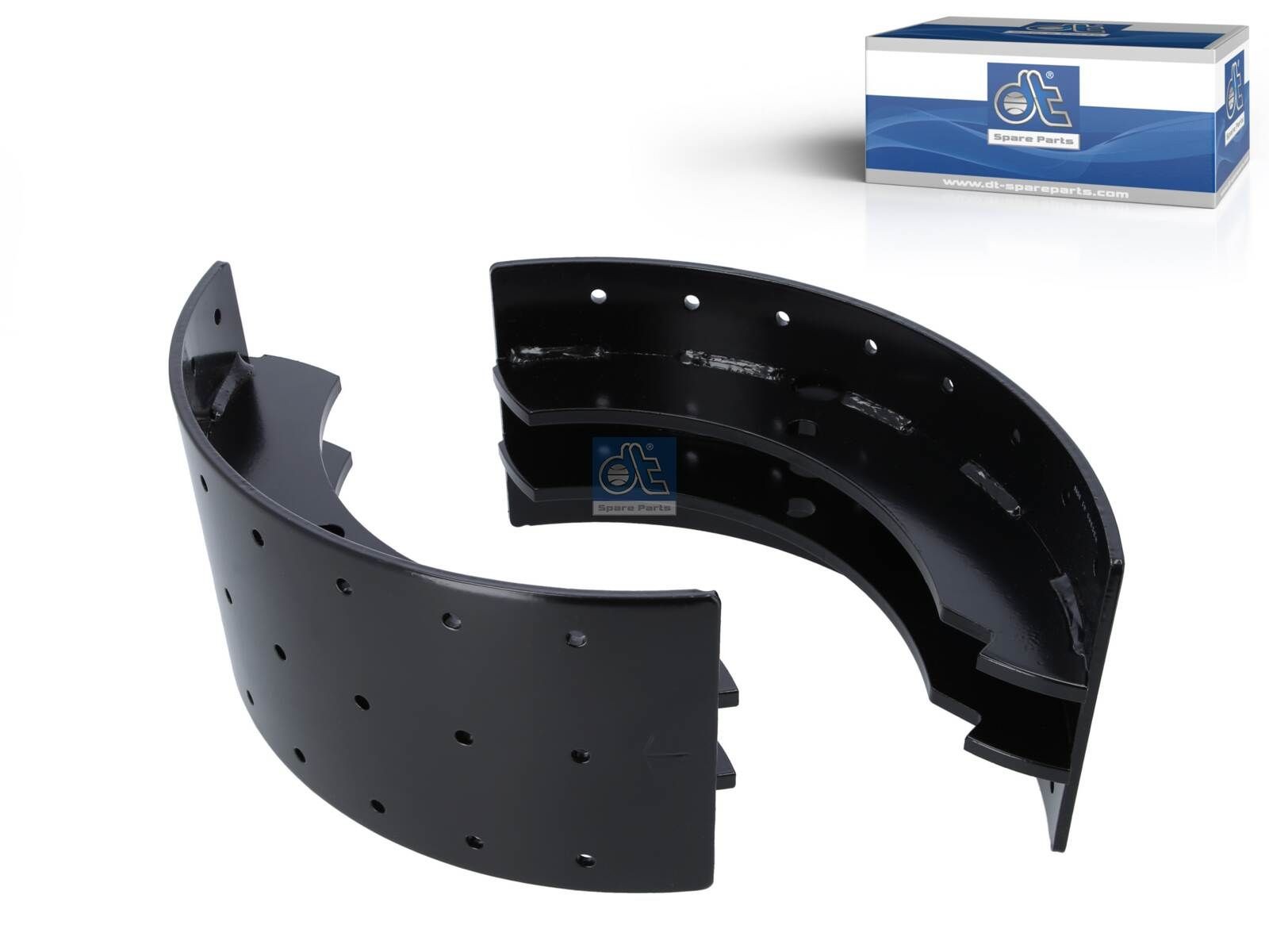 DT Spare Parts Front Axle, Ø: 410 x 150 mm, without spring Thickness: 5mm, Width: 150mm Brake Shoes 2.40390 buy
