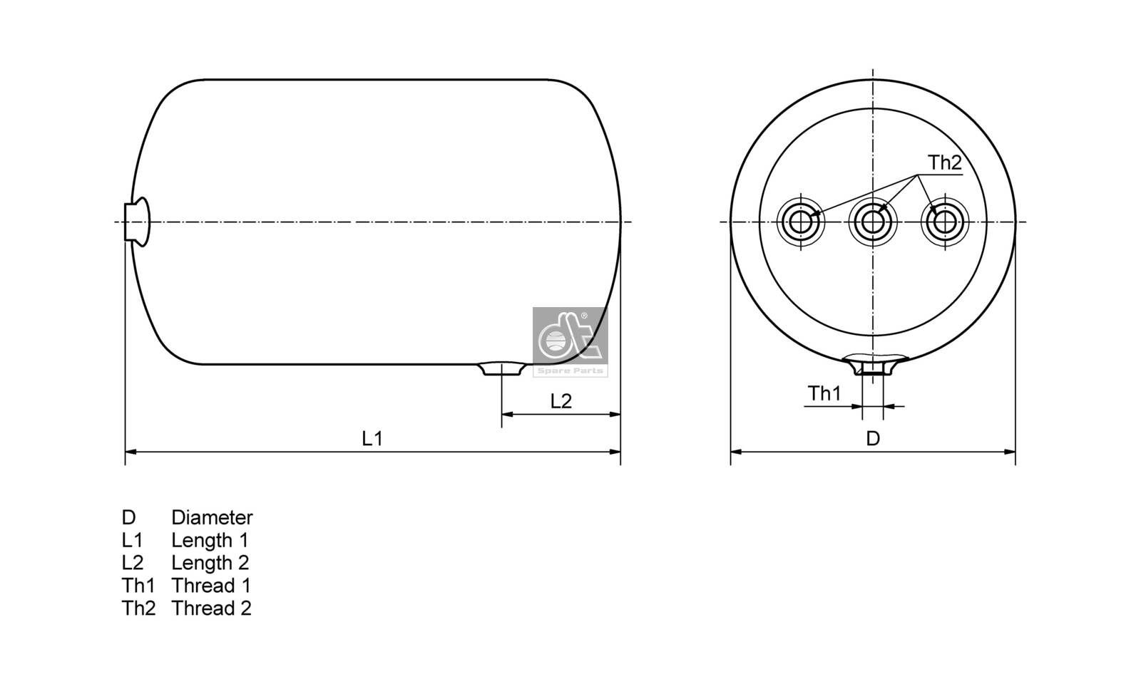 DT Spare Parts Luftbehälter, Druckluftanlage 4.66432