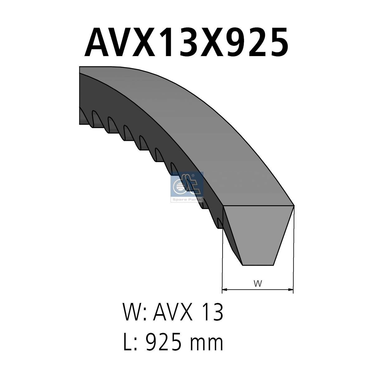 4.80626 DT Spare Parts Vee-belt ALFA ROMEO Width: 13mm, Length: 925mm