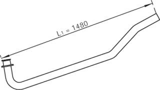 DINEX 47267 Exhaust Pipe Length: 1480mm, Front, 330mm, 120mm