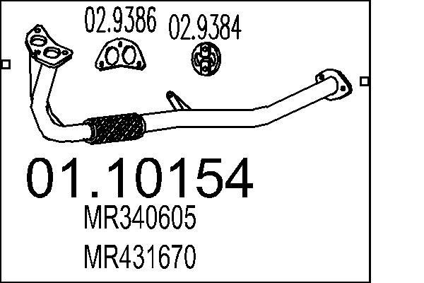 Mitsubishi CARISMA Exhaust Pipe MTS 01.10154 cheap