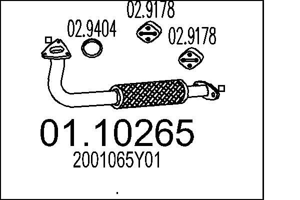 Nissan SUNNY Exhaust Pipe MTS 01.10265 cheap