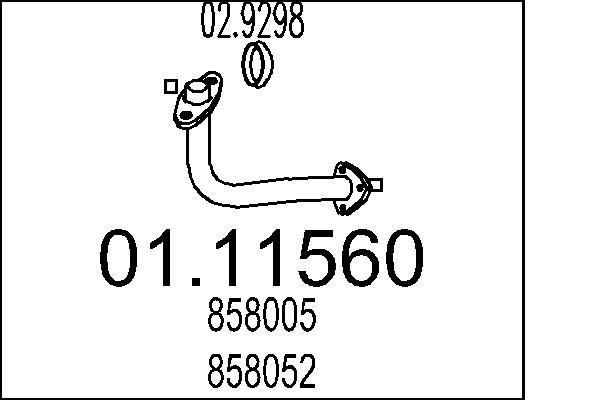MTS 0111560 Exhaust pipes OPEL Astra F Classic Saloon (T92) 1.4 i 60 hp Petrol 2002 price