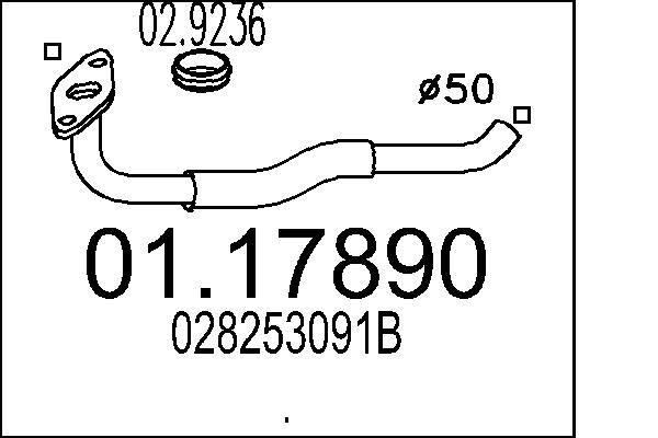 MTS 01.17890 Exhaust Pipe 028.253.091 B