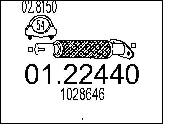 MTS 01.22440 Corrugated Pipe, exhaust system 1028646