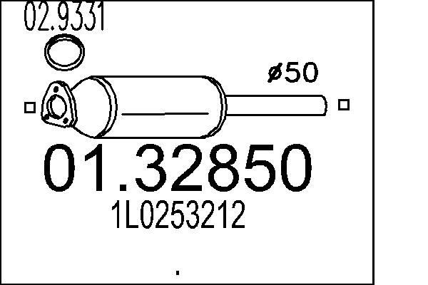 Original 01.32850 MTS Front silencer NISSAN